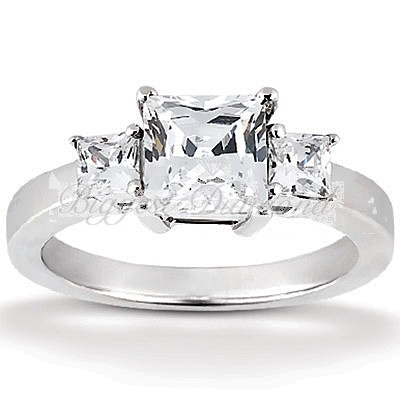 Three Stone 0.75, 1, 2, 2.5 carat Princess Cut Diamond Engagement Ring Three Stone 0.75, 1, 2, 2.5 carat Princess Cut Diamond Engagement Ring